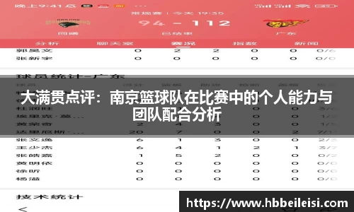 大满贯点评：南京篮球队在比赛中的个人能力与团队配合分析
