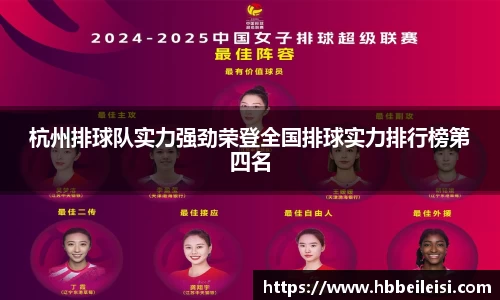杭州排球队实力强劲荣登全国排球实力排行榜第四名
